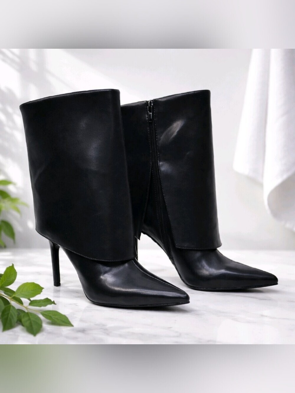 INC NEW IN BOX! SLEEK  STILETTO CUFF BOOTS BLACK MULTIPLE SIZES AVAILABLE